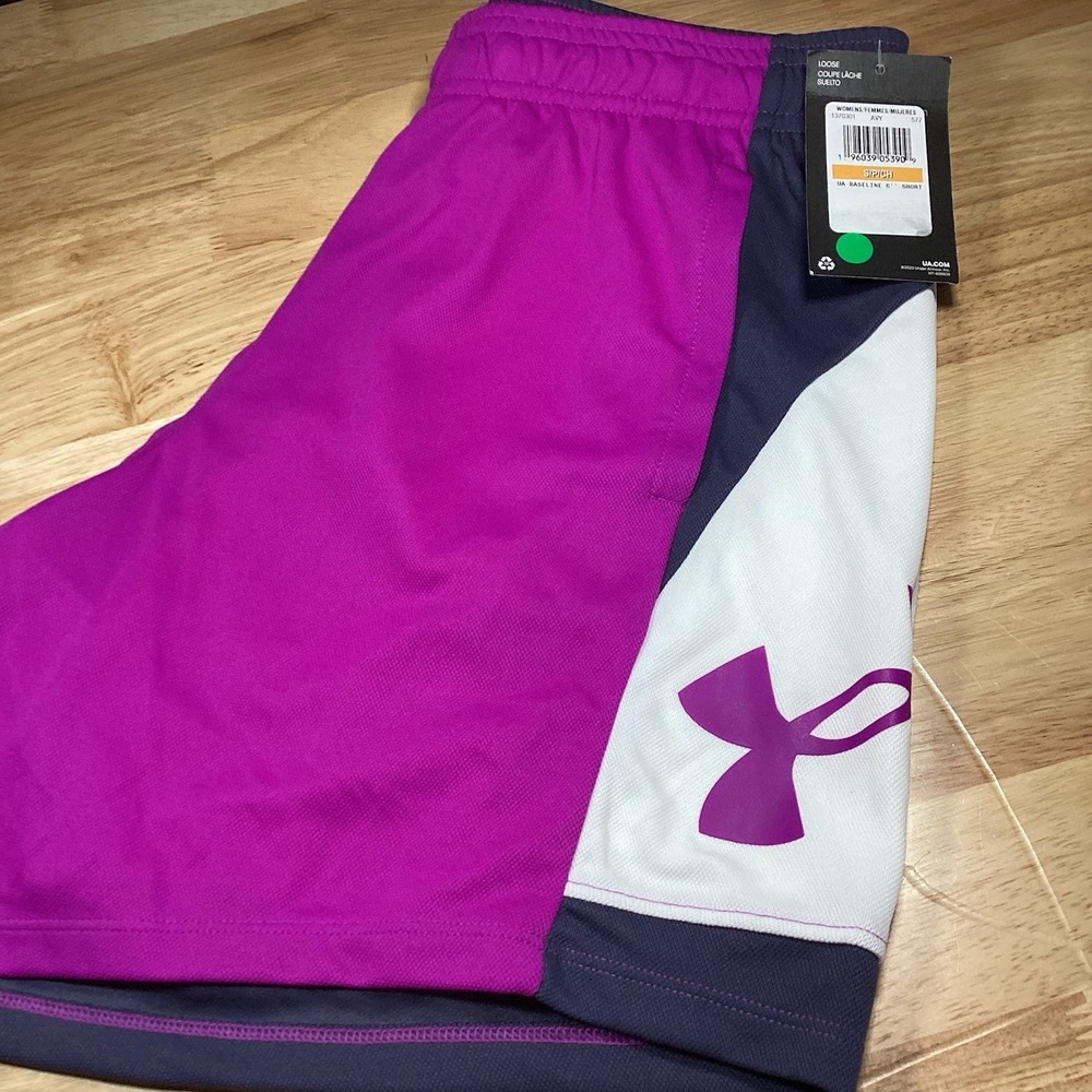 NWT Under Armour Women's Basketball‎ Baseline Shorts Size S. Purple
